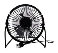 HJLIAN Mini ventilateur de bureau portable, alimente par USB, rotation a 360¡ã, silencieux, 4 pales, 4 pouces, noir, 5 V