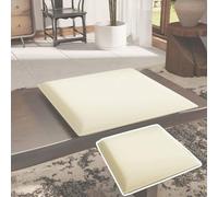 HJLKDYM Coussin De Chaise Carré,Coussins Lavables Intérieur Et Extérieur | Revêtement de sol souple et imperméable à mémoire de forme,amovible,convient pour escaliers intérieur(Blanc,45x45x4.5cm)
