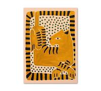 HJOSWVNS Poster Mural Noir Orange Vert Toile Peinture Decoration Murale Tableau Decoration Murale Salon Chambre Tableau Peinture Moderne Affiche Murale Impression sur Toile Sans Cadre 20x30cm