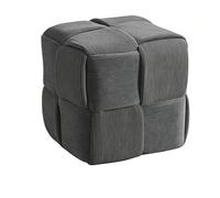 HJYXXSR Repose-Pieds carré, Tabouret Bas tissé en Velours côtelé, Cadre en Bois Massif, Repose-Pieds cubique, adapté au Salon, à l'entrée, à la Chambre à Coucher, à l'entrée Gray