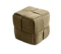 HJYXXSR Repose-Pieds carré, Tabouret Bas tissé en Velours côtelé, Cadre en Bois Massif, Repose-Pieds cubique, adapté au Salon, à l'entrée, à la Chambre à Coucher, à l'entrée Green