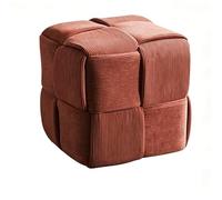 HJYXXSR Repose-Pieds carré, Tabouret Bas tissé en Velours côtelé, Cadre en Bois Massif, Repose-Pieds cubique, adapté au Salon, à l'entrée, à la Chambre à Coucher, à l'entrée Red