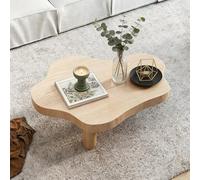 HJYXXSR Table Basse en Bois Massif, Table d'appoint en Forme de Nuage, Support à Trois Pieds de Forme irrégulière, Style Moderne, adapté au Salon Natural Wood 80 * 55 * 40cm/31.5 * 21.7 * 15.7in,