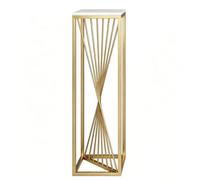 HJYXXSR Table d'appoint avec Dessus en marbre, Cadre en métal, présentoir pour Plantes, Support pour Plantes sur Pied, adapté à la décoration du Salon/Balcon White Large