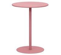 HJYXXSR Tables Basses Rondes en métal, adaptées aux Repas et à la détente ; Tables d'appoint minimalistes, Tables à Manger pour terrasse extérieure Pink 48 * 72cm/18.9 * 28.3in