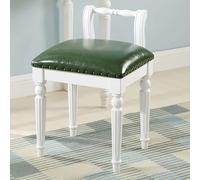 HJYXXSR Tabouret de Coiffeuse, Tabouret de Piano Vintage, Chaise de Chambre Ergonomique avec Pieds en Bois Massif, siège rembourré Confortable, adapté aux Chambres, Salons, entrées White Legs - Green