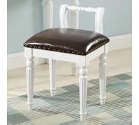 HJYXXSR Tabouret de Coiffeuse, Tabouret de Piano Vintage, Chaise de Chambre Ergonomique avec Pieds en Bois Massif, siège rembourré Confortable, adapté aux Chambres, Salons, entrées White Legs - Brown