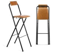 HJYXXSR Tabourets de Bar pliants, tabourets Hauts Portables avec dossiers et Rembourrage Doux, adaptés aux îlots de Cuisine et aux Salons familiaux Brown 60cm/23.6in