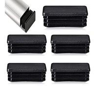 HJYZY Lot de 12 bouchons à lamelles pour tubes rectangulaires 100 x 50 mm Noir