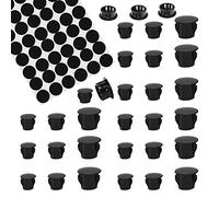 HJYZY Lot de 144 bouchons de protection autocollants en plastique - Anthracite - 6 mm/8 mm/10 mm - Pour meubles - Noir
