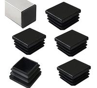 HJYZY Lot de 6 capuchons pour tubes carrés de 80 x 80 mm pour tubes métalliques - Insert de conduit de clôture pour chaises tubulaires et meubles - Noir