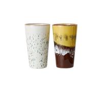 HKliving Tasse à latte 70's 28 cl 2 Pièces Brine