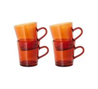HKliving Tasse à café 70's glassware 20 cl. lot de 4 Amber brown