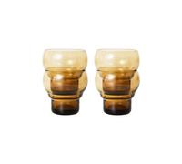 HKliving Verre Bulb 70's 27 cl lot de 4 Amber