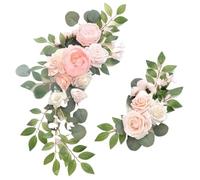 HKABCXT Fleurs Artificielles Arche Mariage Arc de Mariage Artificiel, 2 pièces, Guirlande Roses, fête, décoration Fond Fleur for Arc, Fausse(020)