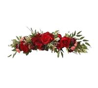 HKABCXT Fleurs Artificielles Arche Mariage Arche de Mariage Fleur Blanche Rose Artificielle Table Fleurs Toile Fond Arches murales décor fête scène Florale(Red)
