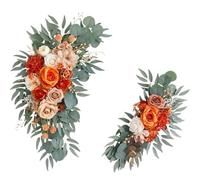 HKABCXT Fleurs Artificielles Arche Mariage Kit de Fleurs artificielles for Arc Mariage, Guirlande Roses, lys, Tulipes, Draperies for décorations, Signe Bienvenue(30)