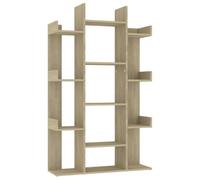 HKLGBVCR Bibliothèque en Bois Composite Dub Sonoma 86x25,5x140 cm avec 13 | Bois composite, finition chêne sonoma, rangement polyvalent, style scandinave, entretien facile, format gain de place