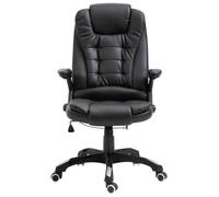 HKLGBVCR Chaise Bureau Noire Cuir Artificiel Dossier Haut Pivotante | Roulettes nylon, assise papillon, design luxueux, capacité 110 kg, usage quotidien