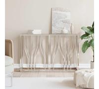 HKLGBVCR Console Table 110x30x70 cm Stainless Steel Glass | Corrosion Resistant, Wall Mount Included, Entryway, Sofa Side, Accent