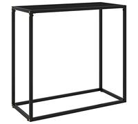 HKLGBVCR Console Table Noir 80x35x75 cm Tempered Glass | Powder Coated Steel Frame, Sturdy Side Table, Easy Clean, Modern Living Room Accent