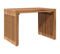 HKLGBVCR Table d'Appoint Jardin en Teck Massif Marron 50x32,5x35 cm | Bois de teck massif, design moderne, pour terrasse, résiste aux intempéries, assemblage facile