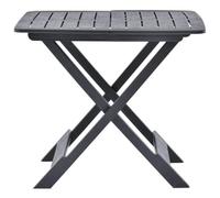 HKLGBVCR Table de Jardin Pliante Plastique Anthracite 79x72x70 cm | Pliable, sans assemblage, design lattes, usage extérieur quotidien, rangement gain de place
