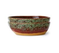 HKliving Assiette à pâtes 70's Ø19.5 cm. lot de 2 Cove