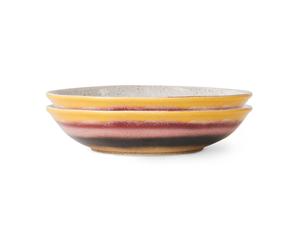 HKliving Bol 70's curry 21.7x21 cm Lot de 2 Hibiscus