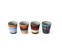 HKliving Lot de 4 tasses ristretto 70's Solar