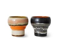 HKliving Mug lungo 70's. 24 cl. lot de 2 Basalt