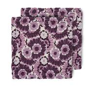 HKliving Serviette en coton Floral 30x30 cm. lot de 2 Burgundy