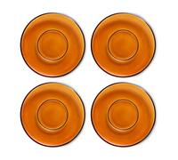 HKliving Soucoupe de tasse à café 70's glassware Ø 10.6 cm. lot de 4 Amber brown