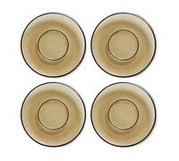HKliving Soucoupe de tasse à café 70's glassware Ø 10.6 cm. lot de 4 Mud brown
