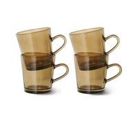 HKliving Tasse à café 70's glassware 20 cl. lot de 4 Mud brown