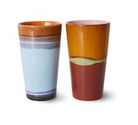 HKliving Tasse à latte 70's 28 cl 2 Pièces Clash