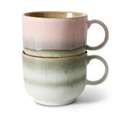 HKliving Tasse à thé 70's 42.5 cl. 2 pièces Nova