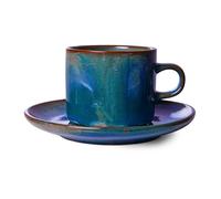 HKliving Tasse avec soucoupe Home Chef 22 cl Rustic blue