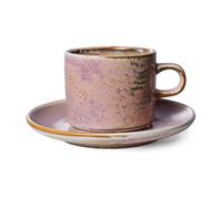 HKliving Tasse avec soucoupe Home Chef 22 cl Rustic pink