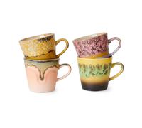 HKliving Tasses 70's Americano en céramique 26 cl lot de 4 Radiant
