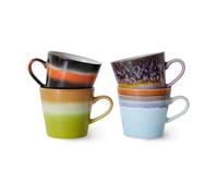 HKliving Tasses à cappuccino 70's Lot de 4 Solid