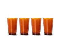HKliving Verre à thé 70's glassware 20 cl. lot de 4 Amber brown
