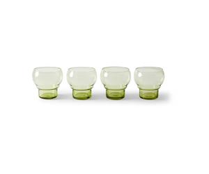 HKliving Verre Bulb 70's 27 cl lot de 4 Mint green
