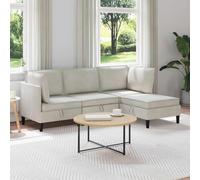 HKQWPBF Ensemble de salon 4 pièces en velours crème avec contreplaqué et | Housse en velours, cadre en contreplaqué, coussin de coffre, rembourrage en mousse, design ergonomique