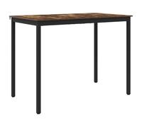 HKQWPBF Table à manger en bois à angle droit avec pieds en métal | Plateau de table en bois, pieds en métal robustes, cadre stable, forme rectangulaire, nettoyage facile, montage facile