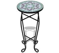 HKQWPBF Table d'appoint en mosaïque - 30 cm - Vert/blanc