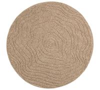 HKTMGDNG AGIRA Tapis rond en polyester naturel Ø 120 cm | Tapis d'extérieur et d'intérieur lavable pour salon, couloir et terrasse avec dos antidérapant et isolation phonique.