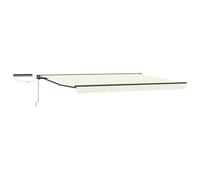 HKTMGDNG Auvent à bras articulés 5 x 3,5 m demi-cassette Crème anthracite | Protection solaire flexible pour terrasse et jardin avec réglage en continu par télécommande ou manivelle.