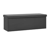 HKTMGDNG Banc pliable avec espace de rangement, 110 cm, en PVC, gris | Banc de rangement polyvalent pour couloir et chambre à coucher avec couvercle amovible et rembourrage en mousse douce.