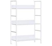 HKTMGDNG Bibliothèque à 3 compartiments Blanc 60 x 27,6 x 90,5 cm | Support de fleurs compact à 3 niveaux et étagère décorative pour salon, balcon et chambre à coucher. Construction robuste en